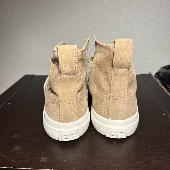 PF Flyers Shoes Men 7.5 Women 9 Beige Suede Leather Hightop Sneakers Hi Tan Lace - Picture 4 of 6
